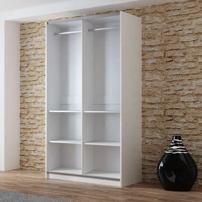 VIGO 120cm Sliding Door Wardrobe White Mirror