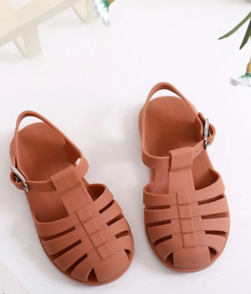 Waterproof Silicon Jelly Sandals - terra cotta