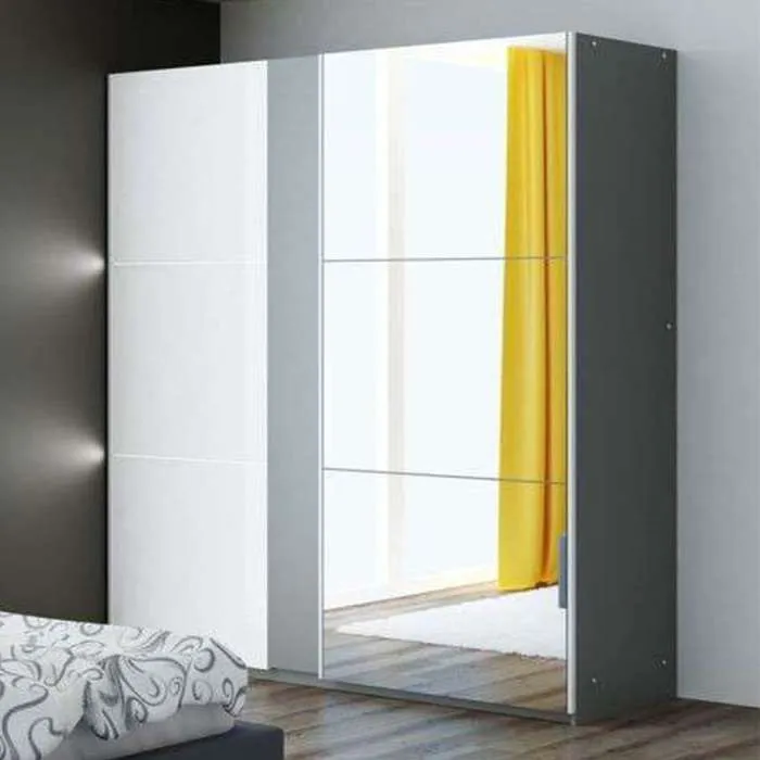 Wesley 200cm Sliding Door Wardrobe Graphite Mirror