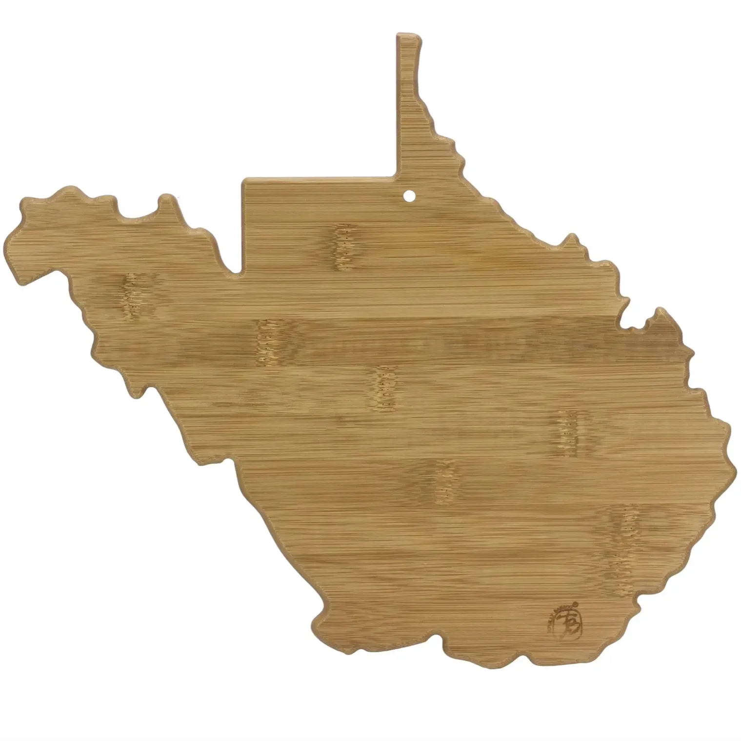 West Virginia Shaped Bamboo Cutting   Serving Board