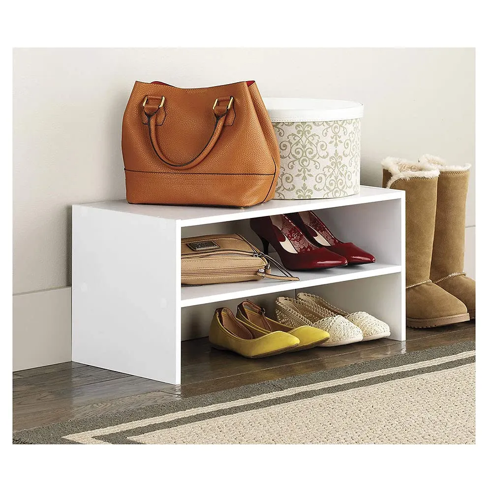 Whitmor Stackable 2 Shelf Storage Organizer 31-Inch White