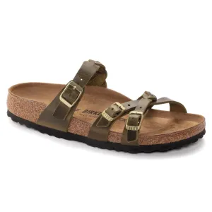 Women's Franca Oiled Leather Sandal- Olive Green