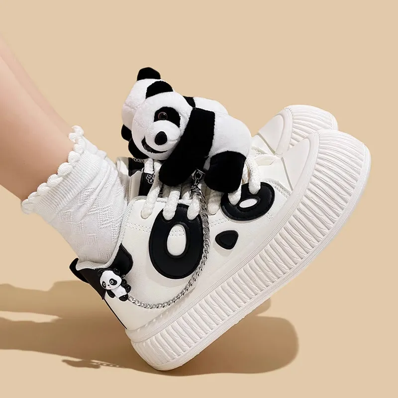 Women's Panda Design Platform Sneakers Casual Shoes