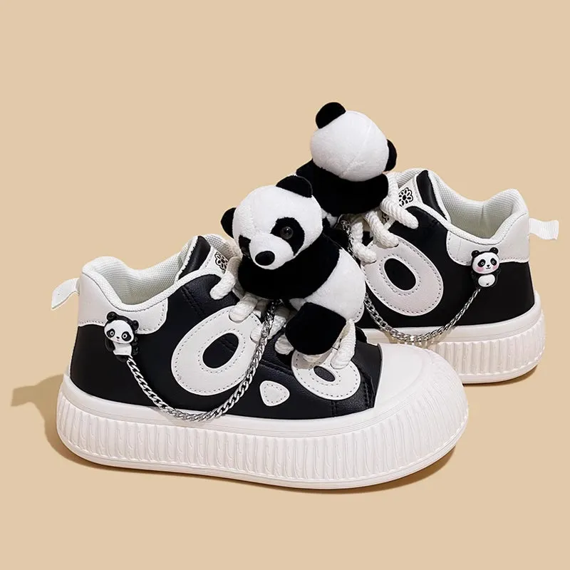 Women's Panda Design Platform Sneakers Casual Shoes