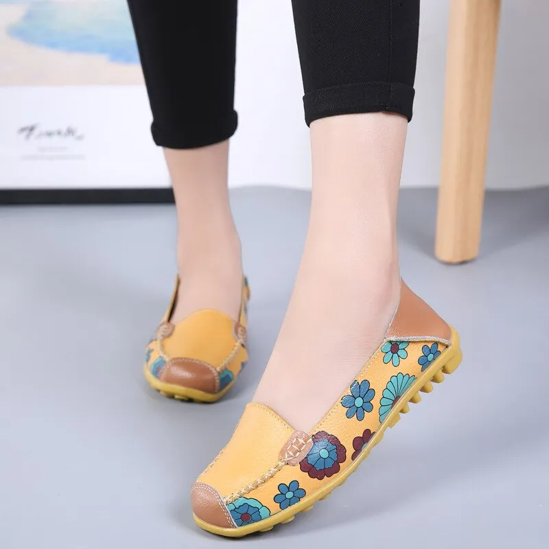 xiangtuibao  Genuine Leather Shoes Woman Fashion Summer Slip on Shoes for Women Comfortable Footwear Flats Casual Loafers Women Large Size 44