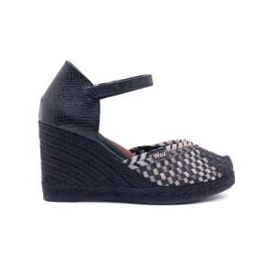 Zaira Black & Multi Bronze Espadrilles